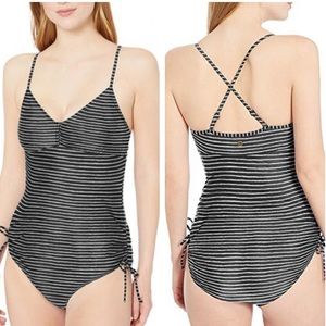 PRANA NEW Moorea One Piece Swimsuit Black Stripe